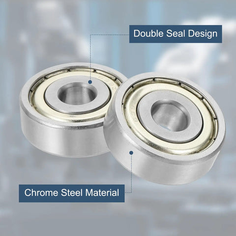 Four Pack 9x30x10mm Deep Groove Ball Bearings Chrome Steel Double Shield ABEC 5 with double seal design and chrome steel material