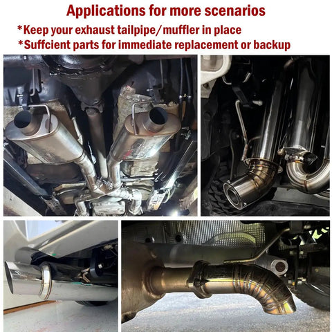 Universal Muffler Hanger Kit 16 Piece With 10mm Weld On Rods Zinc Coated Mild Steel And Rubber Insulators on exhaust pipes