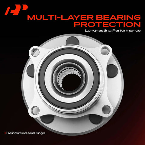 Premium Heavy Duty 2 Pack Front Wheel Bearing And Hub Assembly With 5 Lug Fits Honda Odyssey 2011 Through 2017 close-up of bearing with seal rings