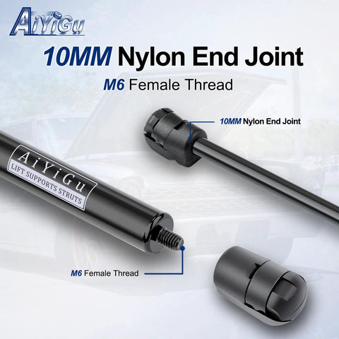 Rear Hatch Struts For Toyota 4Runner 2010-2024 PM3489 showcasing 10MM nylon end joint and M6 female thread detail.