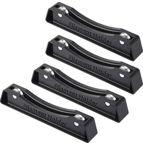 Slick Dual Reel Stand For 3D Printers With Ball Bearing System And Premium Anti Slip Silicone Pad showing four black filament holders.