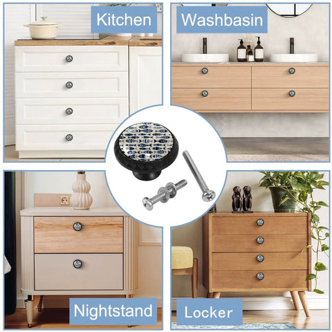 Go Ahead And Snag These Dope Boho Fish Crystal Glass Cabinet Knobs And Drawer Pulls For Kitchen Cabinets Dressers And Wardrobes, displayed on various furniture.