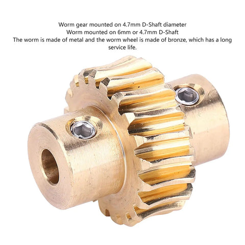 Bronze Worm Gear Set For Industrial Robots, Heavy Duty Worm Wheel, 4.7mm D-Shaft, SAE 841, Precise Transmission