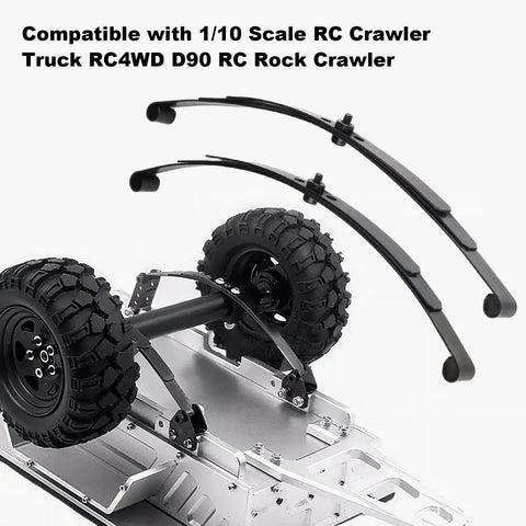Beefy Stiff Leaf Spring Suspension Steel Bar Kit For 1 To 10 Scale RC Rock Crawler Compatible With RC4WD D90 shown installed