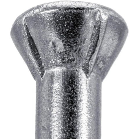 Close-up of Number Nine By Two And Quarter Inch Stainless Steel Trim Head Wood Screws With Torx Star Drive.