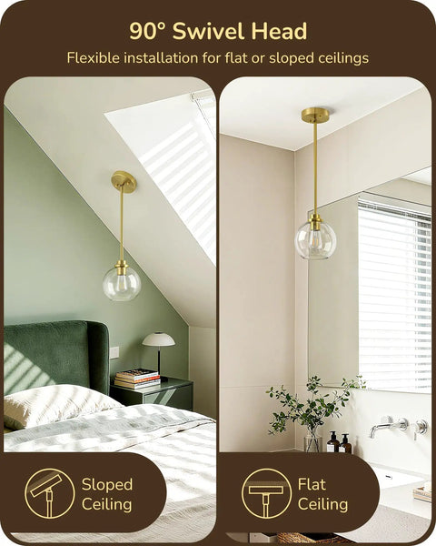 Dope Farmhouse Pendant Light With Adjustable 48 Inch Pipe Kit Rustic Wood Grain Cage Ceiling Fixture for sloped and flat ceilings