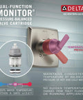 Lahara 17 Series Dual Function Shower Trim Kit With 5 Spray Touch Clean Shower Head Stainless Finish T17238-SS Valve Not Included