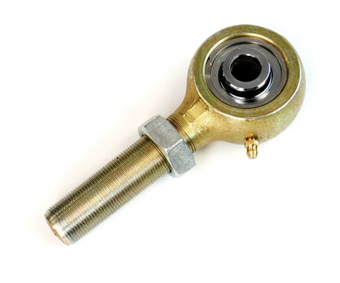 Heavy Duty Angled Flex Rod End Suspension Link With 9 Degree Offset 2 Inch Shoulder And 7/8 Inch Shank Right Hand Thread close-up view.