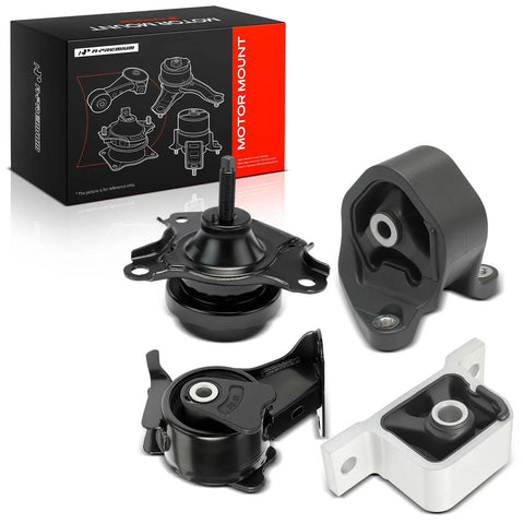 Heavy Duty Engine Motor Mount And Transmission Mount Kit Set Of 4 For Honda Element 2003 2004 2005 2006 2.4L L4 Auto displayed with components.