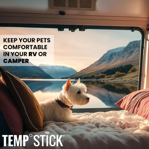 Remote WiFi Temperature And Humidity Sensor With Data Logger No Subscriptions 24 Seven Monitoring And Alerts Via App And Email Works With Alexa And IFTTT for pet comfort in RV