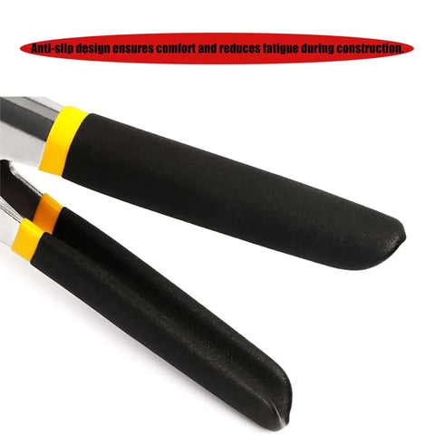 Handles of Beefy Pro Grade Sheet Metal Clamp With Manual Sealing And Bending Pliers Set showing anti-slip grip design