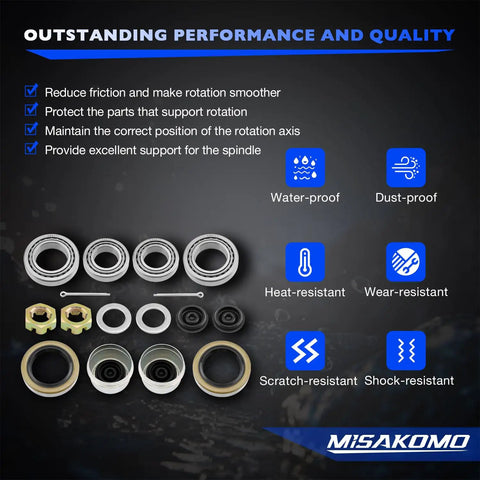 Trailer Bearings Kit For 3500 Lb Axles One And One Sixteenth Inch To One And Three Eighths Inch Spindle Two Sets Included L68149 L44649 Heavy Duty