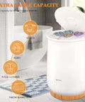 Ultra Large Bucket Towel Warmer For Bathroom With Auto Shut Off, showing open lid with towels, robes, and blankets inside