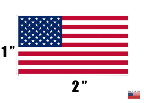 Patriotic USA Flag Sticker Pack Six White 1x2 Inch Decals For Hard Hats Biker Helmets Tool Boxes And Work Gear Made In USA Durable Vinyl