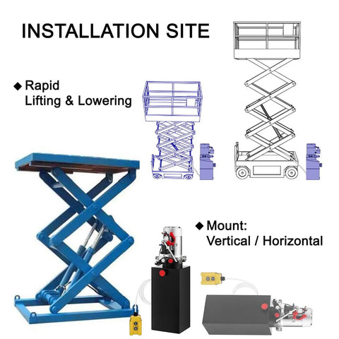 Installation site image for Heavy Duty 12V DC Double Acting Hydraulic Jack Pump With Steel Tank For Dump Trailers And Pickup Rigs.