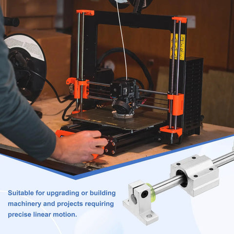 10mm By 600mm Linear Motion Rod Shaft Guide Kit With SC10UU Bearings And SK10 Rail Supports for 3D printer CNC machine