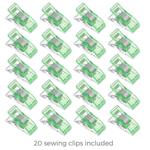 Turquoise sewing clips, 20 pcs, plastic craft clips for quilting and sewing