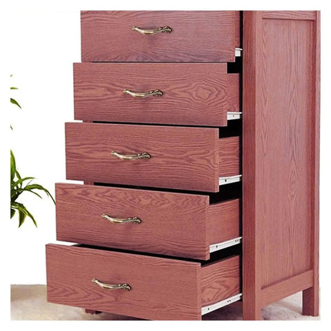 Full Extension Drawer Slides for Cabinets and Furniture, 16 Inch 40 cm Set installed on wooden dresser, open drawers