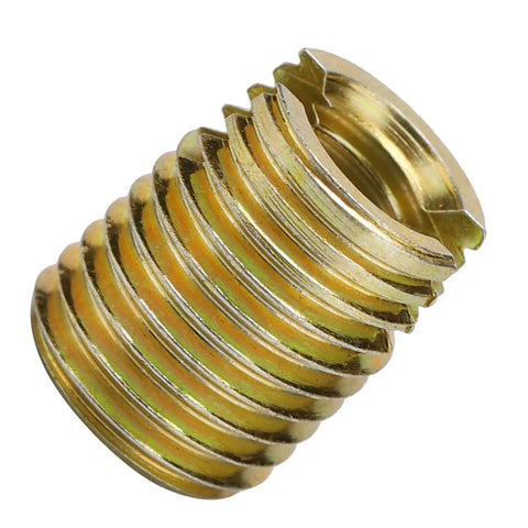 Self Tapping Thread Inserts Kit In Carbon Steel For Thread Repair With Inner M3x0.5 And Outer M5x0.5 Threads Plus Inner M12x1.75 And Outer M16x1.5 22mm Length Built To Last Heavy Duty Vibration Resistant Fastener Repair For Home Auto Industrial brass insert