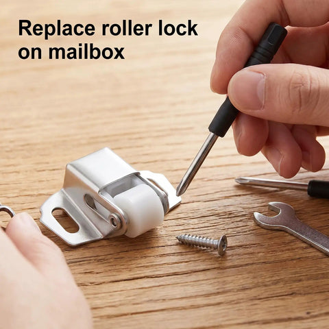 Installing Two Pack Mailbox Latch Replacement Kit With Roller Catch And Screws for Mailbox Doors