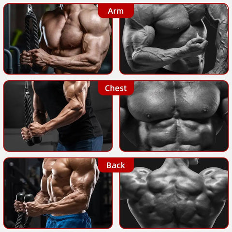 Man using Lat Pulldown Cable System For Home Gym Versatile 2 Inch Olympic Attachments for triceps, biceps, chest, arm, and back.