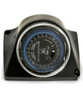 Top view of 24 Hour Programmable Timer For UP Circulator Pumps, 115-120V AC, 60Hz, 16 Amp, with black casing and dial face