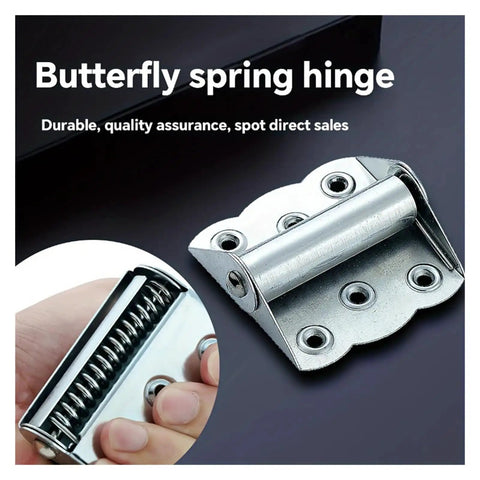 Concealed Cabinet Door Hinge Set, 2 Pack Stainless Steel With Automatic Flush Closing, Adjustable For Easy Install, close-up view