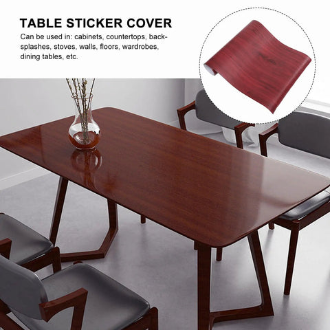 Premium Wood Grain Peel And Stick Wallpaper For Kitchens And Furniture With Self Adhesive Durable Vinyl for dining table makeover.