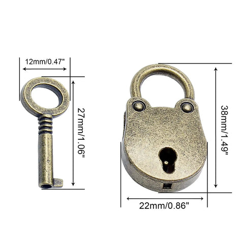Antique Brass Hasp Clasp With Screws For Jewelry Box And Wooden Case Retro Style Decorative Latch Lock shows dimensions