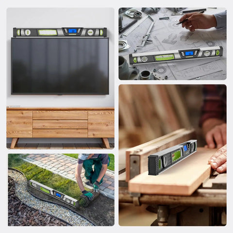 Dead Nuts Precise Magnetic Torpedo Level 24 Inch Machined Aluminum Spirit Square with Rapid Sight on TV and workbench.