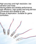 Micro Coreless Vibration Motor 6mm x 12mm, DC 1.5V To 3V Mini Vibration Engine, 12000 RPM, displayed with wires and performance details
