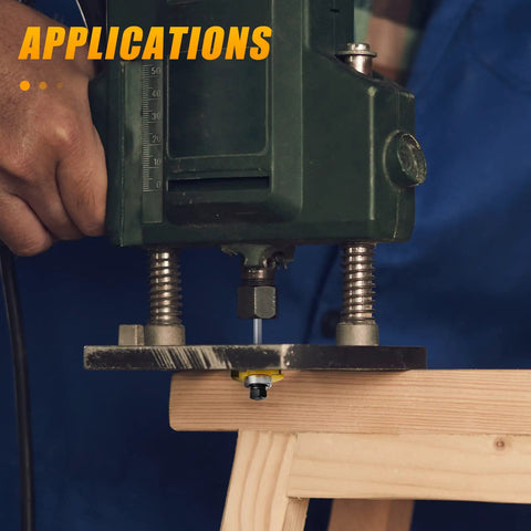 Hella Sturdy Six Piece Slot Cutter Router Bit Set With One Quarter Inch Shank for precision woodworking grooves on pine.