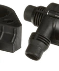 Direct Fit Electric Engine Water Pump With Magnetic Drive Straight Swap Setup view showing black plastic pump and gasket for reliable cooling.