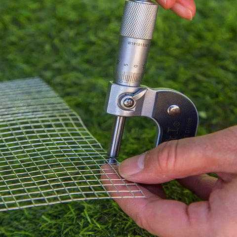 Quarter Inch Hardware Cloth 48 By 100 Feet Galvanized Welded Wire Fencing Roll Square Mesh 23 Gauge measurement demonstration