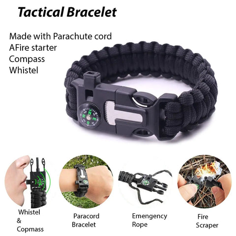 Go To Survival Kit With Essential Tactical Tools For Camping And Outdoor Adventures, Lightweight Compact Emergency Gear tactical bracelet