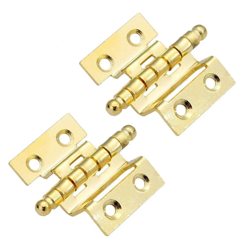 Gold Crown Style Hinges Set 8 Hole Cabinet Door Hardware For Vintage Wood Boxes Dressers And Jewelry Boxes 40mm
