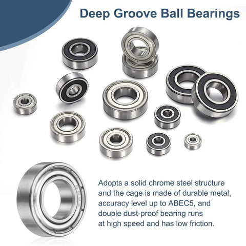 Five Pack 684ZZ Deep Groove Ball Bearings 4 x 9 x 4 mm Chrome Steel Double Shield ABEC5 Precision For Electric Motors Home Appliances