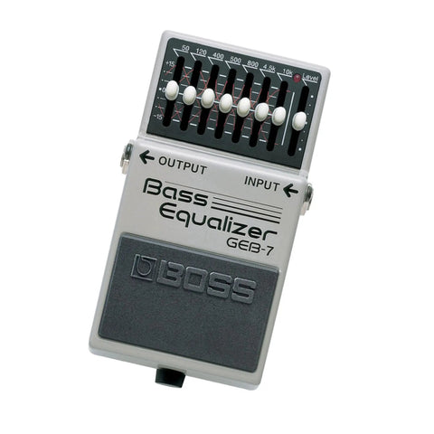 Top view of Seven-Band Graphic Bass Equalizer Pedal For Electric Bass And Electric-Acoustic Bass Boost Or Cut Tone Shaping
