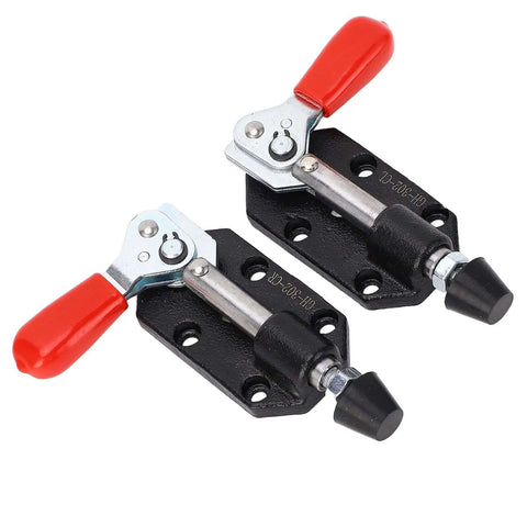 Push Pull Toggle Clamp Set For Woodworking And DIY Positioning Jigs Left Right 20mm Stroke Rock Solid Clamping Force, two clamps on white background