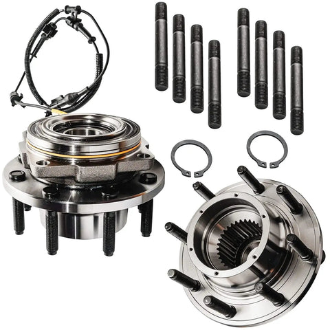 Front 11Pc 4WD Suspension Kit For 2005-2010 Ford F250 Super Duty SRW With ABS Wire Includes Ball Joints bushings bearings and hardware, wheel hub parts