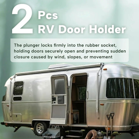 Dead Set Secure Heavy Duty Aluminum RV Door Holder And Trailer Latch For Camper And Cargo Van With Tough As Nails Rubber Socket