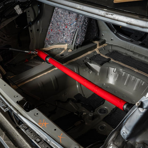 10 Ton Hydraulic Porta Power Jack Ram Badass Auto Body Frame Repair Tool Heavy Duty Carbon Steel in car interior view
