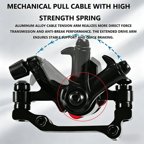 Mechanical pull cable with high-strength spring for precise braking on MTB and e-scooter caliper system