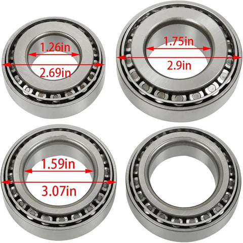 Master Overhaul Kit for ZK GM8.6 Differential with All Bearings and Races and Seals and Shims for Heavy Duty Rebuilds showing four precision bearings.