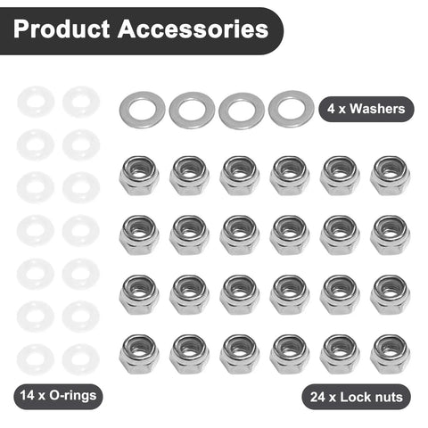 Beefed Up Durable Carbon Steel Front And Rear Suspension Pin Set For Traxxas XMaxx 6S 8S And XRT RC Cars accessories displayed