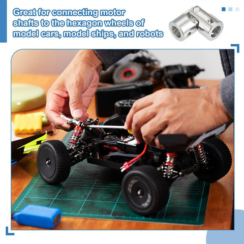 Rotatable Universal Steering Shaft U Joint Coupler Set For RC Cars And Robotics, 4mm To 3.17mm Inner Diameter, installation in RC car