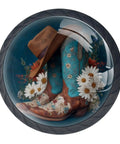 4 Pack Retro Cowboy Boots And Hat Cabinet Knobs Set, Crystal Glass Drawer Pulls featuring cowboy boots and hat design