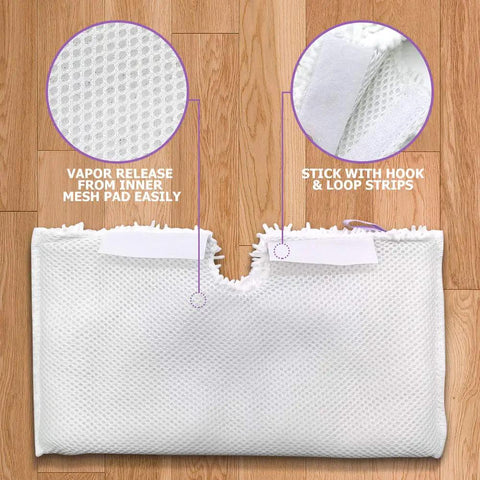 Six Pack Replacement Steam Mop Pads For Shark Steam Pocket Mops Compatible With S3500 Series detail showing mesh and hook loop