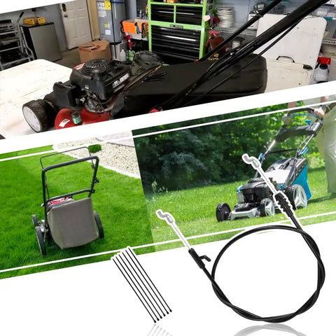 Replacement Control Cable For Lawn Mowers Throttle And Brake Fits MTD Craftsman Yard Machine Force with lawn mower and cable image