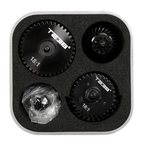 Spiral Gear Set For AEG V2 V3 Gearbox Upgrade Kit 18 To 1 For M4 AK MP5 G36 P90 CNC Machined 40Cr Steel Black Gears in Foam
